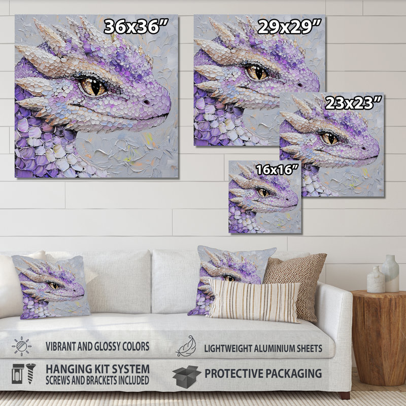 «Cute Dragon Den II - Dragons», impression murale sur métal, H 16 po x l 16 po