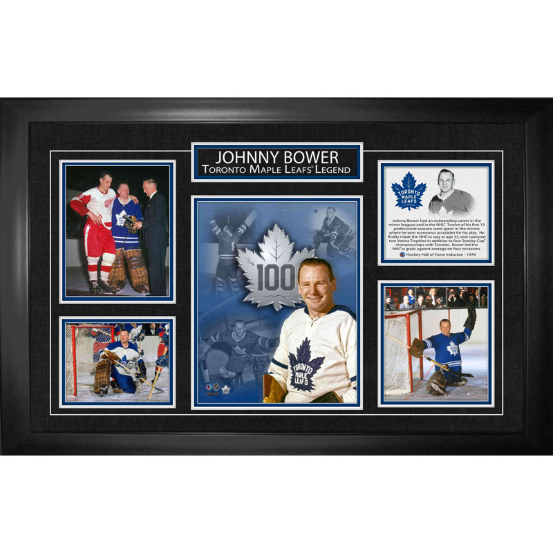 Collage de carrière encadré Johnny Bower