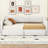 Twin Xl To King Beige Upholstered Daybed With Two Drawers, Stylish Buttoned Design On Back And Drawer, Comfort Foam Padding Size Storage Soft Seating , Wood Slats For Support