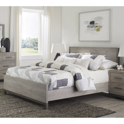 Mobilier de chambre à coucher moderne en bois de mélamine de qualité supérieure avec fini lit gris clair 1pc