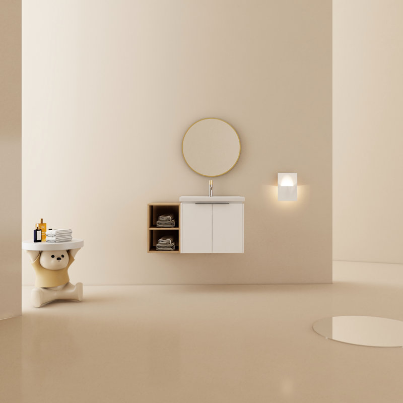 Meuble-lavabo de salle de bain moderne avec lavabo et porte 36 pouces