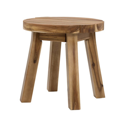 16" Solid Wood Round Side Table - Compact D16x16" Accent Table, Natural Wood Finish End Table for Bedroom, Living Room or Hallway