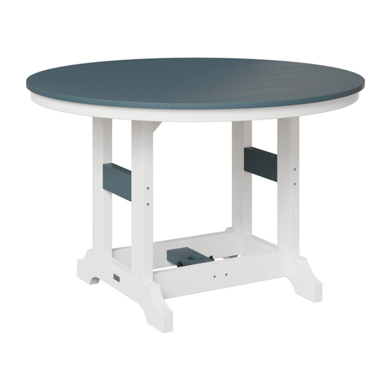 Table de bar ronde Berlin Garden, H 39,5 po x l 48 po x P 48 po, Ardoise / blanc