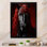 «Red Black Horse Vibrant Red Equine III», reproduction sur toile