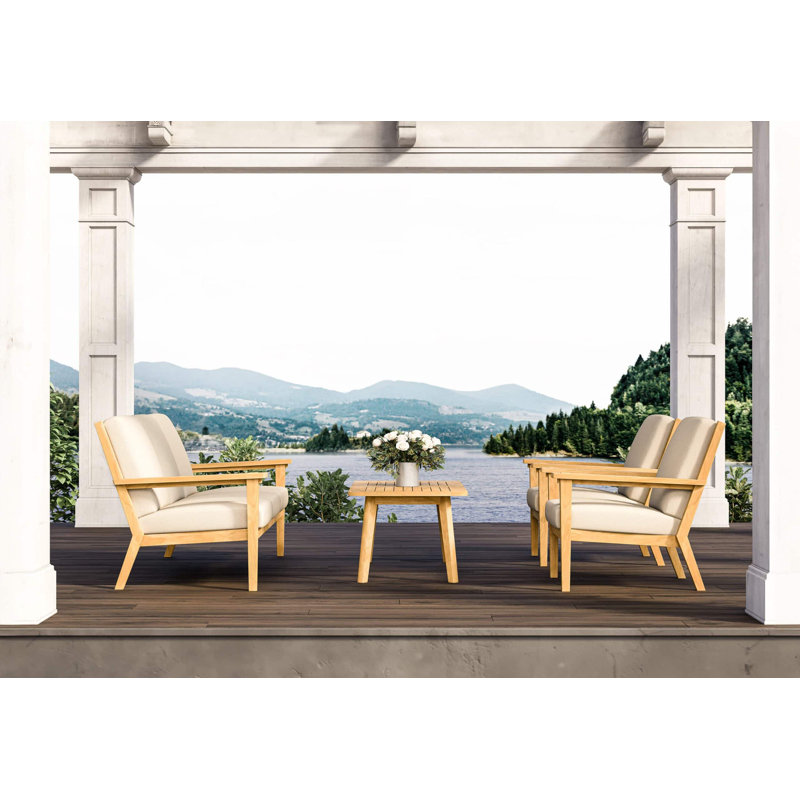 Savannah Outdoor Teak Lounge Chair, Premier Flax