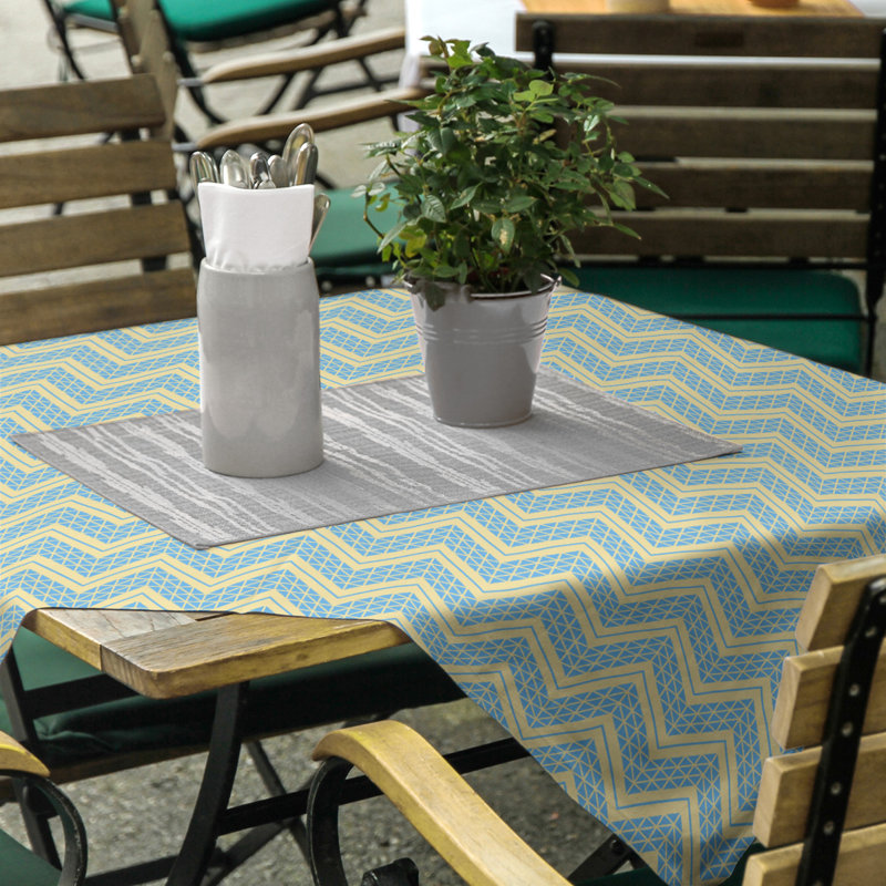 Nappe à chevrons à la main classic Stephenie, Jaune / Bleu
