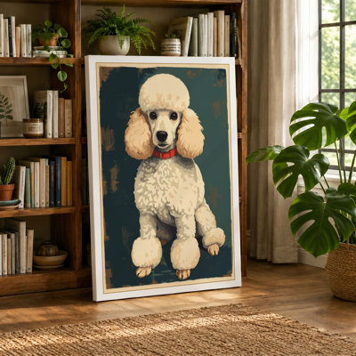 Show Poodle Portrait Japandi - Wrapped Canvas