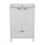 Meuble-lavabo 24 po avec lavabo combiné, meuble-lavabo moderne avec trou de robinet simple, grand espace de rangement et charnières à fermeture en douceur-680501692