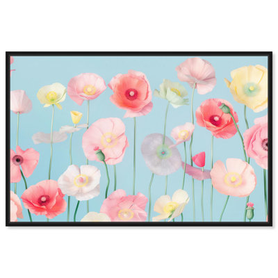 Art, art ludique sur toile, fleurs azur