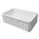 Whitehaus Collection 30” Reversible Single Bowl Fireclay Kitchen Sink: Floral, Fluted Front Apron