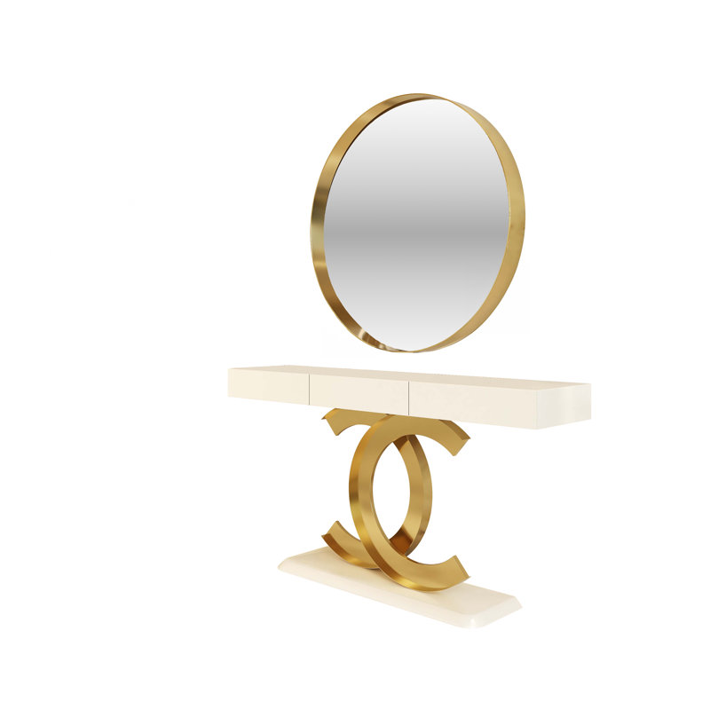 Imperium Console With Mirror R25-100, 72" H x 50" W x 20" D