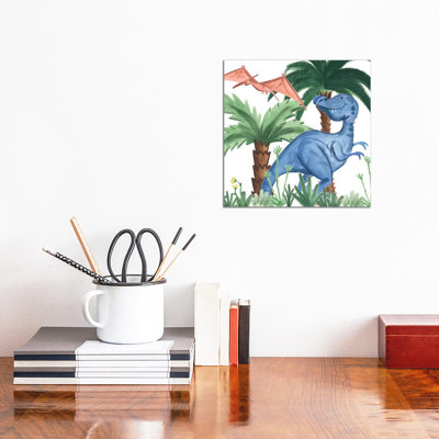 Dino Buddies I by Jamie Douglas - Wrapped Canvas Print
