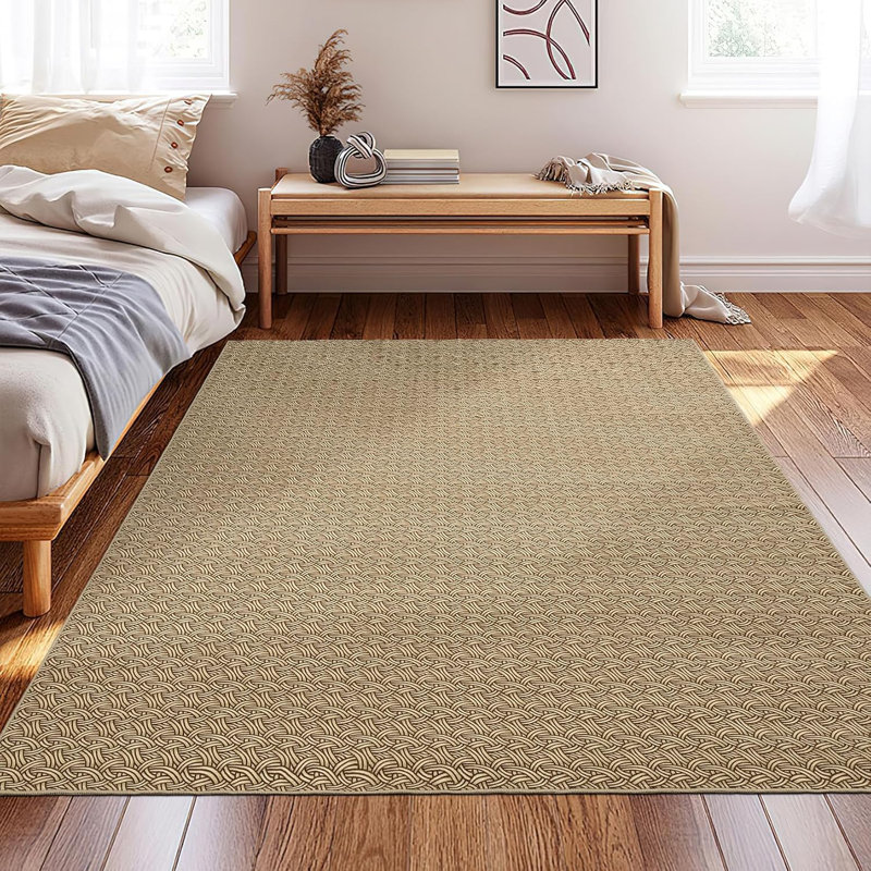 Machine Washable Realistic Braided Area Rug, Stain Resistant, Non-Shedding, Soft Thin Indoor Non-Slip Carpet 