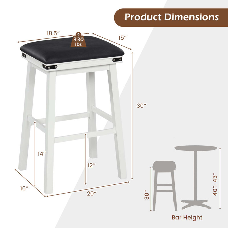 Tabouret de bar et de comptoir Cassopolis, Tabouret de bar (siège d’une hauteur de 30 po)