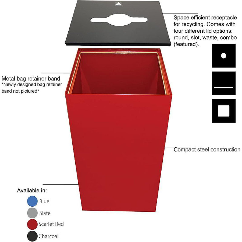 Steel Open Recycling Bin - 28 Gallons