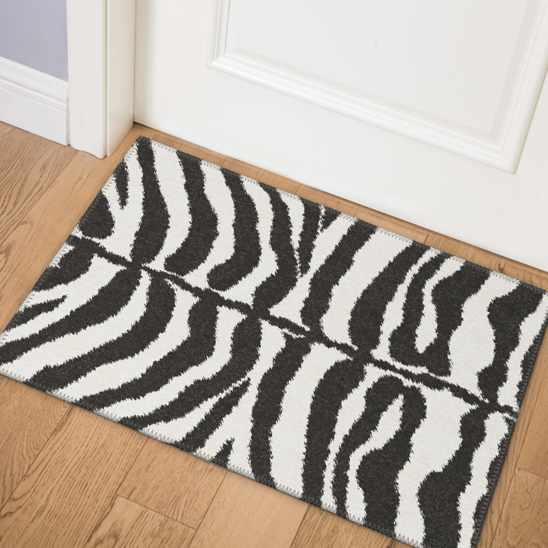 Reme Chenille Washable Animal Print Indoor / Outdoor Rug, Rectangle 3' x 5'