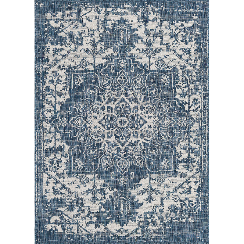Tapis d'extérieur de couleur turquoise, Rectangle 5 pi 3 po x 7 pi 3 po