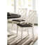 Chaises d'appoint en bois massif de style moderne, blanc antique avec coussin de siège gris et chaises à motif en croix, pour salle à manger transitionnelle
