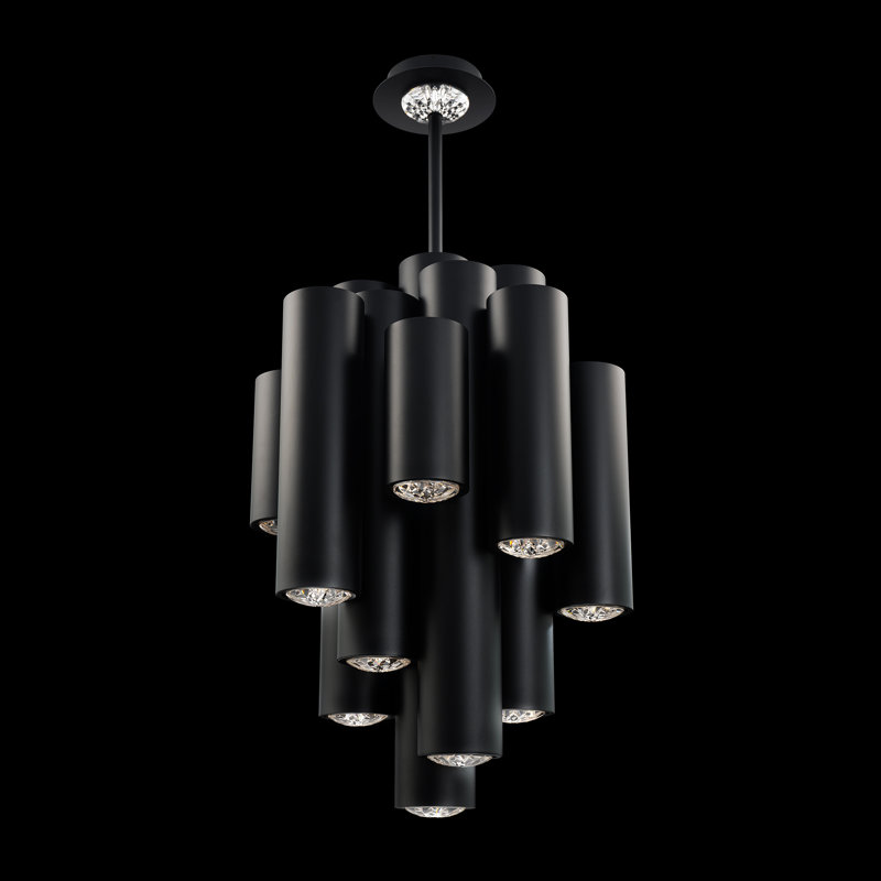 Tamara 16 - Light LED Pendant, 38.1" H x 26" W x 26" D, Black, 163 W