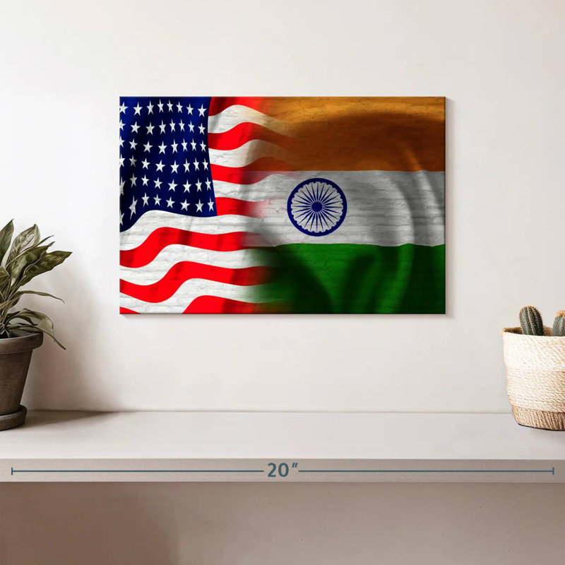 Drapeau de Borges, Inde et États-Unis, H 8 po x l 12 po