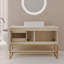 Meuble-lavabo moderne de 36 po avec lavabo vasque en céramique, armoire d'appoint dorée