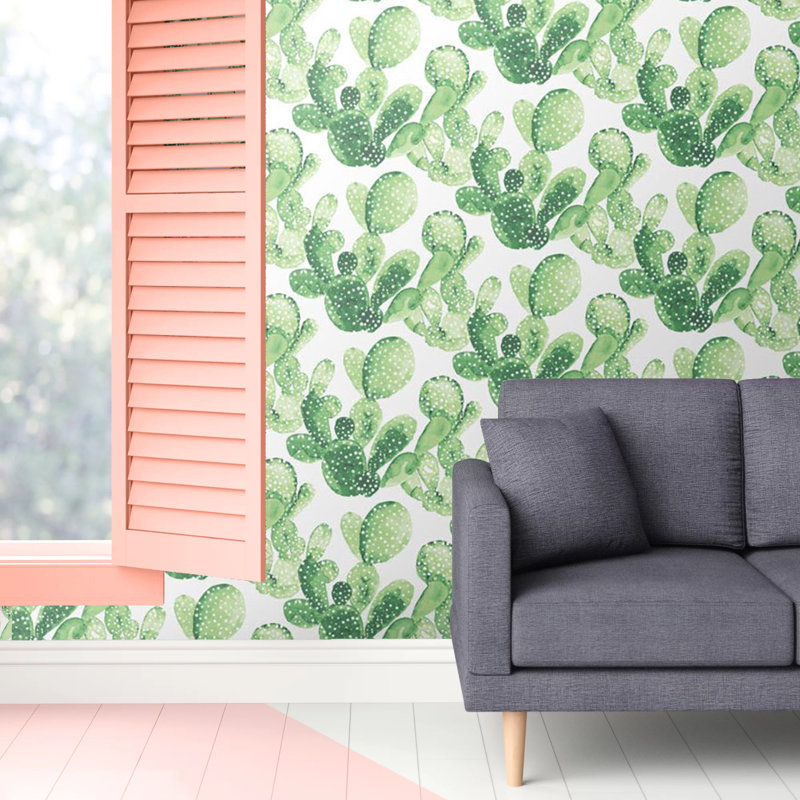 Rouleau de papier peint L 33 pi x l 20,5 po himoon cactus