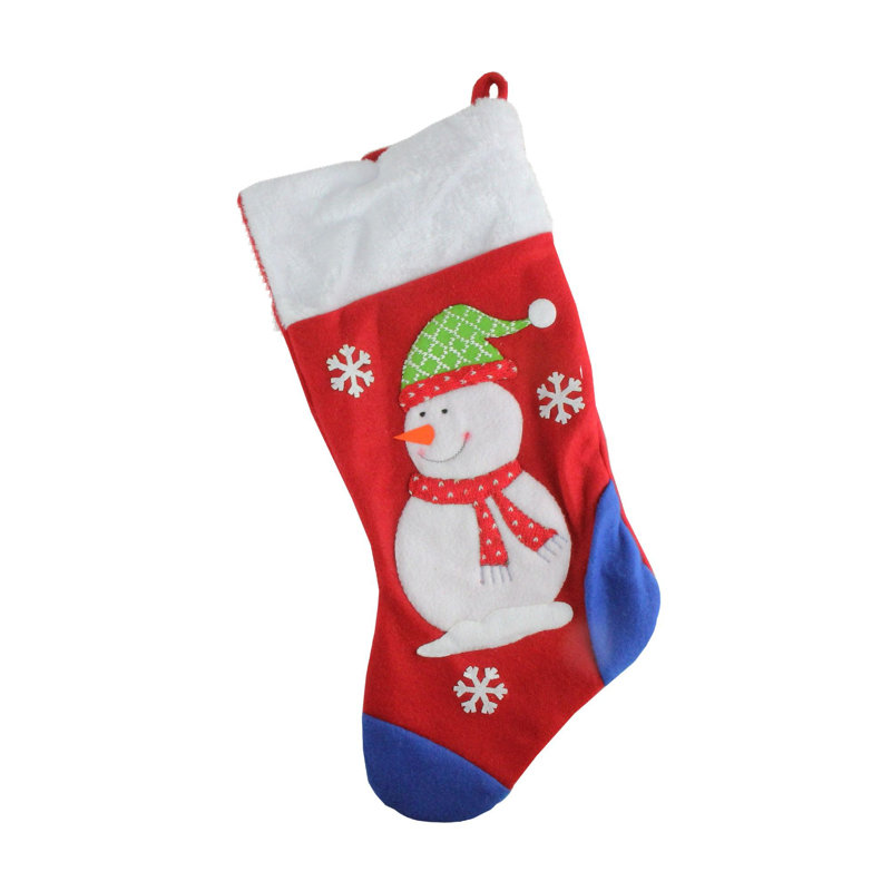 Chaussette de Noël 19 po rouge et bleu