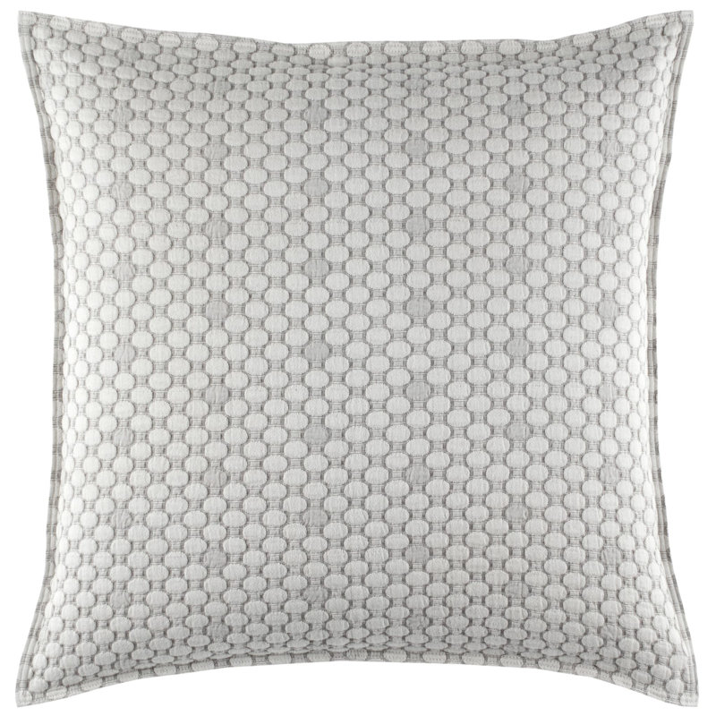 Lodi Matelasse Sham, Euro, Silver