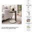 Table d'appoint noire avec plateau en verre et base en marbre blanc
