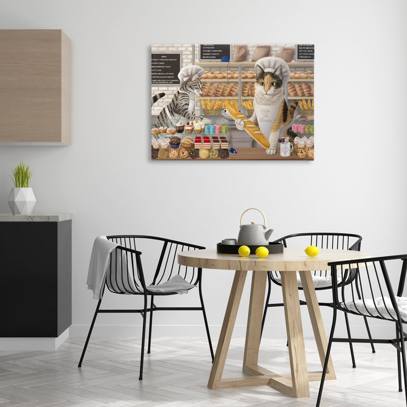  Art mural sur toile Meow Bakery, H 24 po x l 36 po