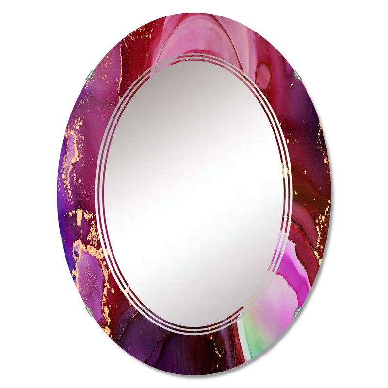 Miroir mural moderne et abstrait brun, 30 po x 20 po