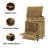 Robot-Shaped Wood End Table - 360° Rotating Storage Chest, 3-Color LED Lights & Lockable Rolling Wheels