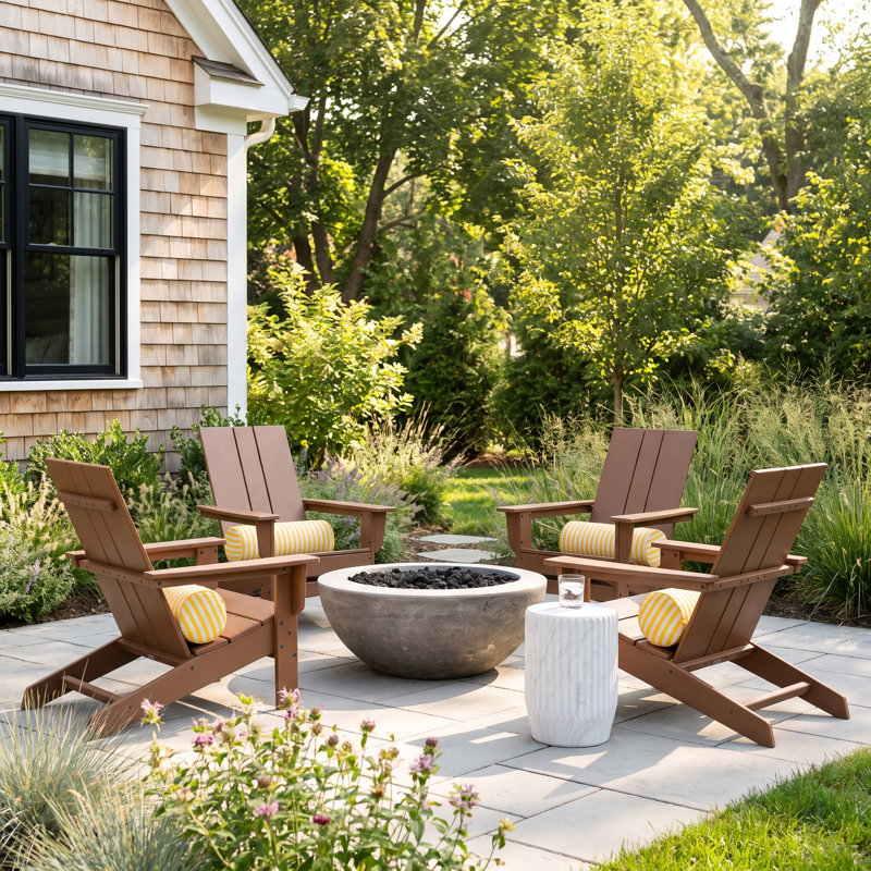 Liles POLYWOOD x Plastic Adirondack Chairs, Teak