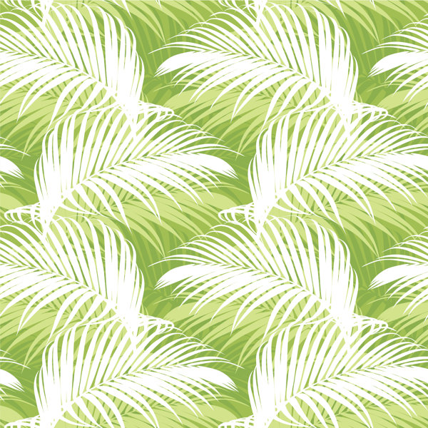 Bay Isle Home Kempinski Tropical Seamless Pattern With Green Palm Leaf ...