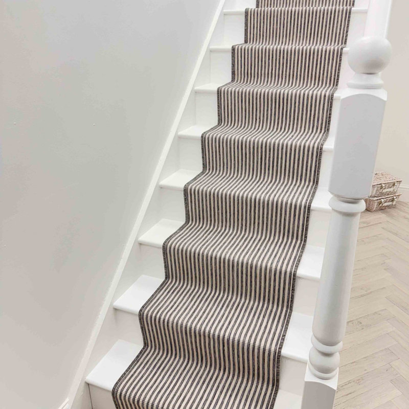 Stair Runner Striped Flatweave Area Rug, Runner 60 x 450 cm