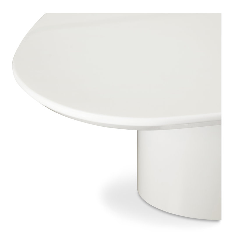 Eden Solid Wood Coffee Table, Ivory White Lacquer