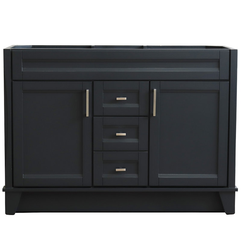 Base de meuble-lavabo double 48 po seulement, Gris foncé