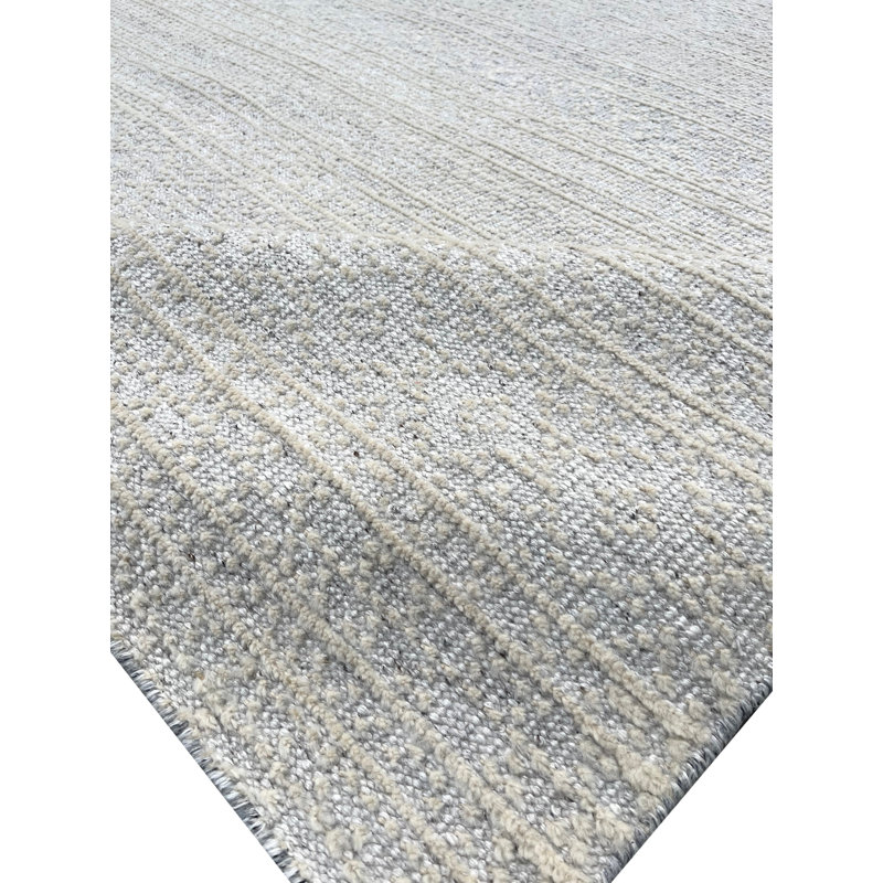 Tapis contemporain en laine noué à la main ivoire Lori Baft Gabbeh, Rectangle 6 pi x 9 pi