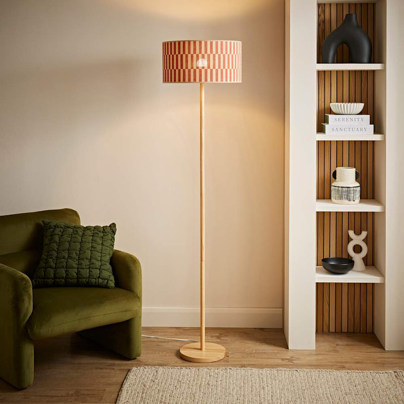 179.5cm Matte Traditional Floor Lamp, Cream, No