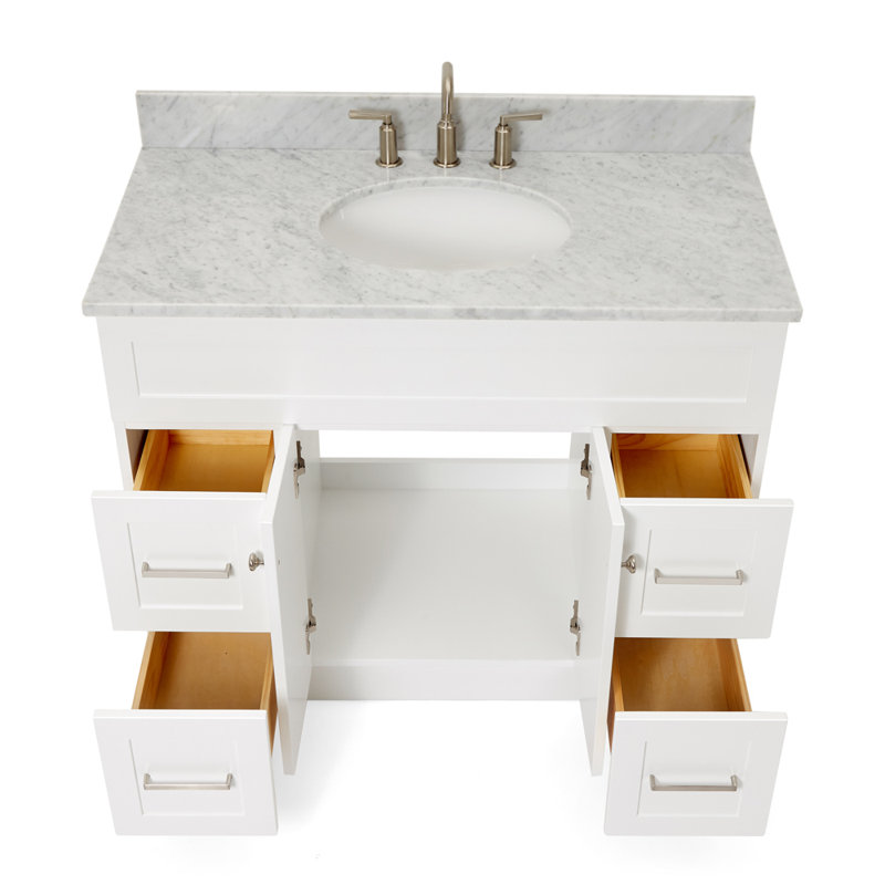 Ensemble de meuble-lavabo simple 43 po Partham, Blanc
