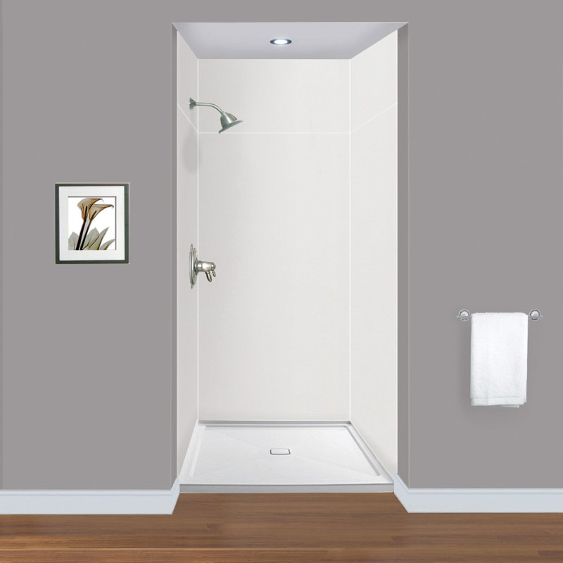 Expressions 6 Panel Shower Wall, Gray, 96" H x 48" W x 48" D