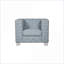 Fauteuil d'appoint en chenille bleu sarcelle clair Saree, siège rembourré ivoire pour adultes, chambre de salon