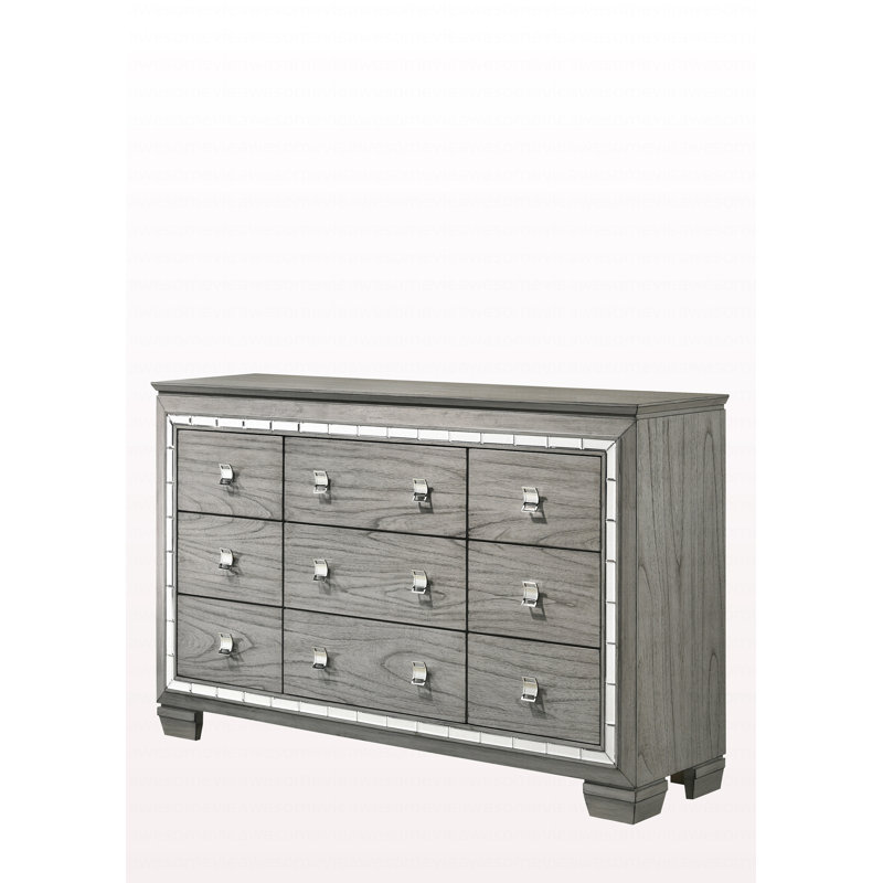 Commode moderne à finition chêne gris clair