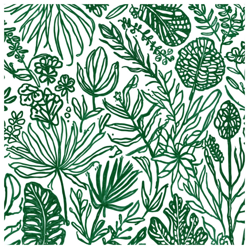 Coussins Green Line Art Foliage, 14 X 14 pouces