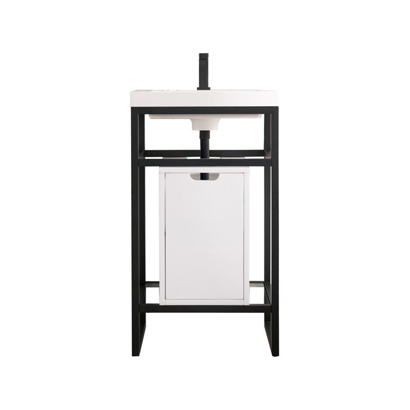 Meuble-lavabo simple l 20 po Boston, Noir mat