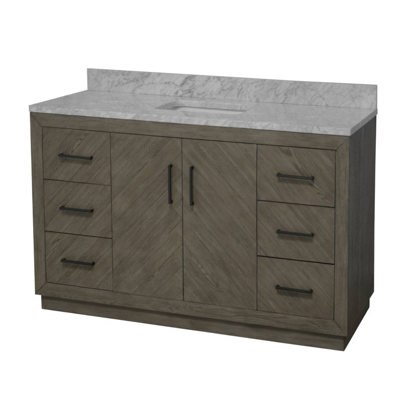 Ensemble de meuble-lavabo l 60 po Sadelle, Chêne gris