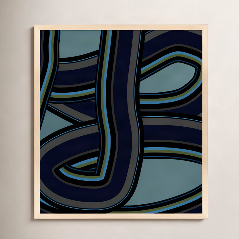 Stone Blue Twist Print by Jacques Pilon, 36" H x 36" W x 1.25" D, Brown