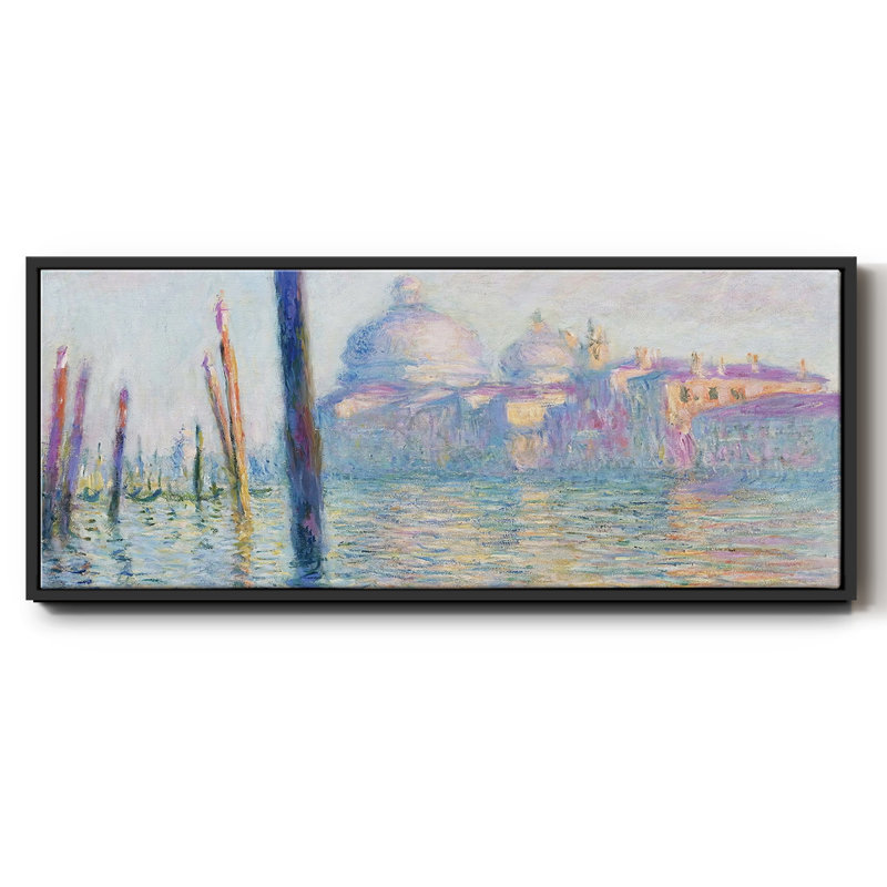 Le Grand Canal à Venise, 1908 01, Toile avec cadre flottant noir, H 8 po x l 20 po x P 1,5 po