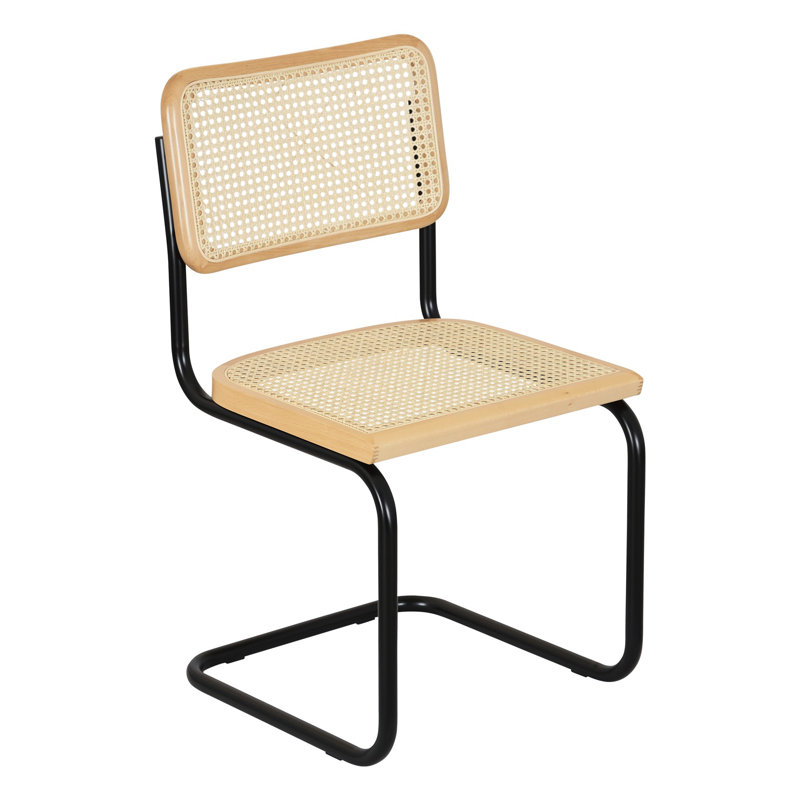 Marcel Breuer Cesca Cane Cantilever Dining Side Chair, Natural/Black