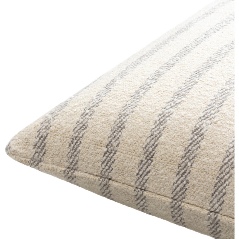 Weldon Striped Cotton Throw Pillow, Polyester/Polyfill, Red, 22" x 22"